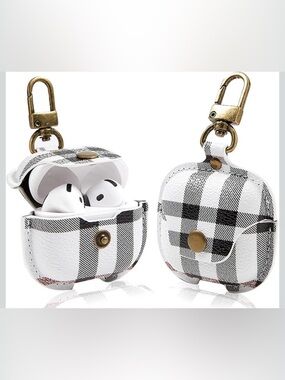 Plaid AirPods 4 Case Keychain